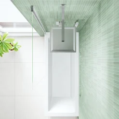 Armourcast Reinforced Straight Square Single Ended Bath with Shower Screen
