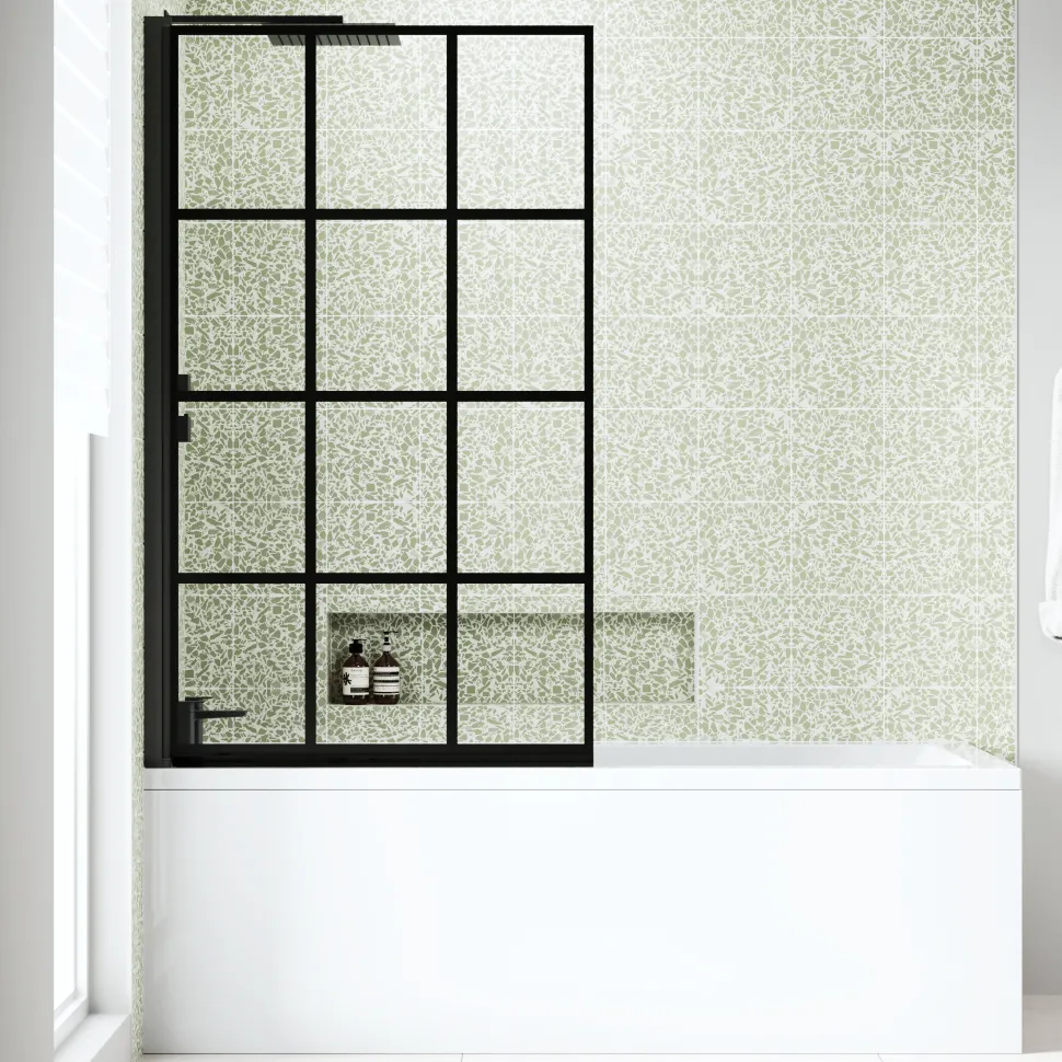 Armourcast Reinforced Straight Square Single Ended Bath with Shower Screen