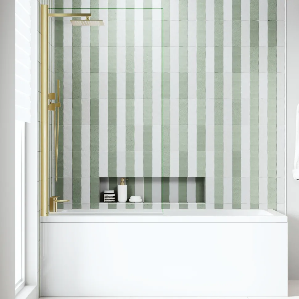 Armourcast Reinforced Straight Square Single Ended Bath with Shower Screen