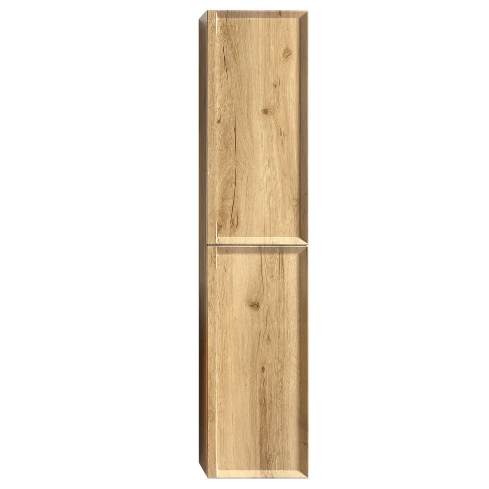 Aura 1600mm Tall Wall Mounted Natural Oak Storage Unit