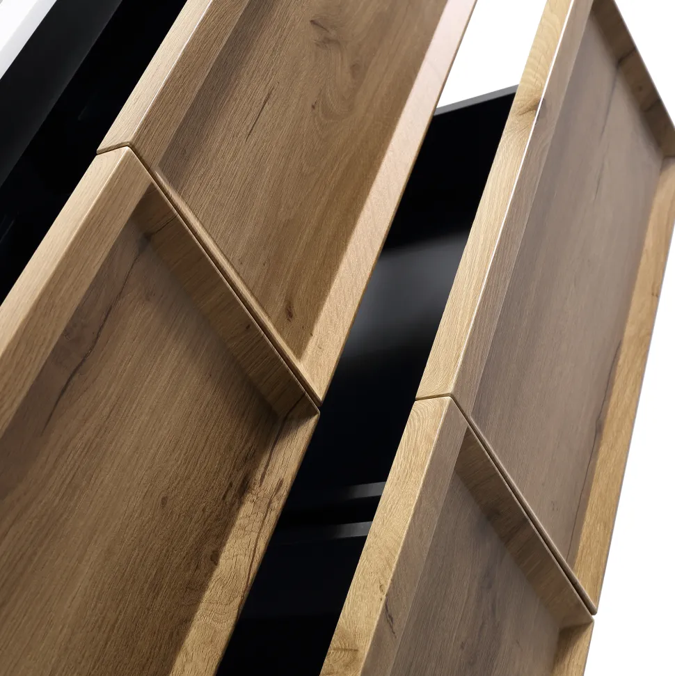 Aura 1200mm Wall Mounted Natural Oak Vanity Unit & Matt White Double Basin