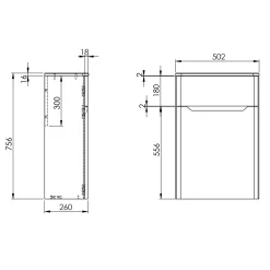 Ava 500mm Back to Wall Toilet Unit