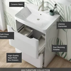 Ava 600mm Floorstanding Vanity Unit & Basin