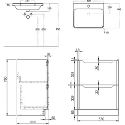 Ava 600mm Floorstanding Vanity Unit & Basin