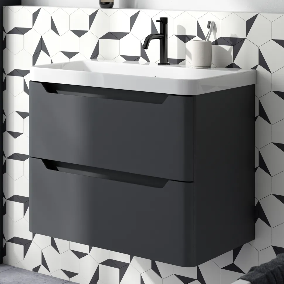 Ava 800mm Wall Hung Vanity Unit & Basin