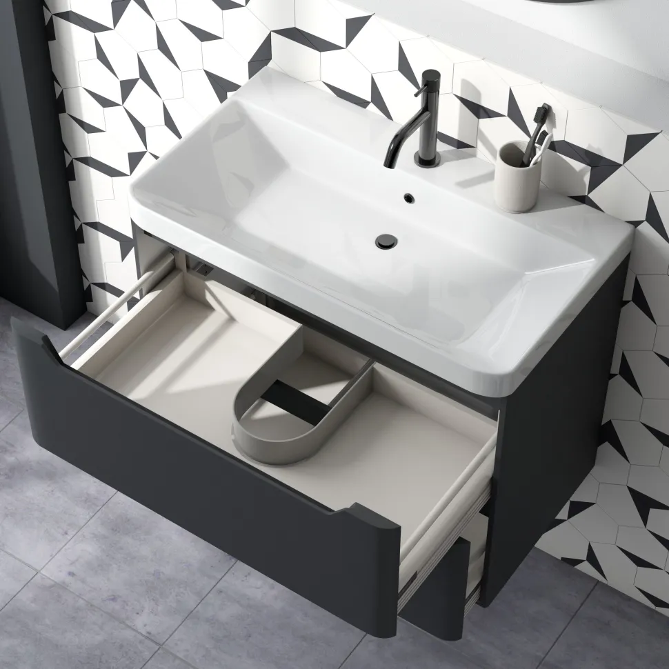 Ava 800mm Wall Hung Vanity Unit & Basin