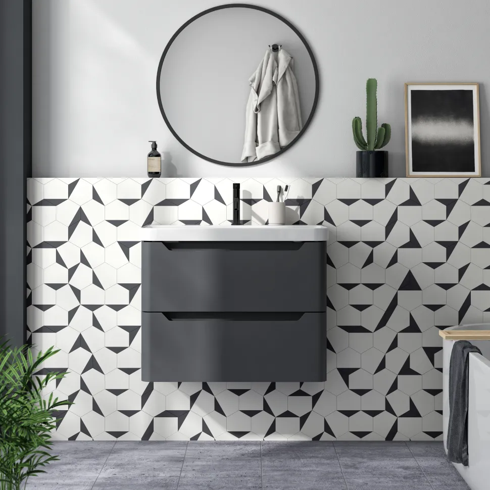 Ava 800mm Wall Hung Vanity Unit & Basin