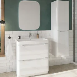 Ava 1400mm Wall Mounted Tall Storage Cabinet