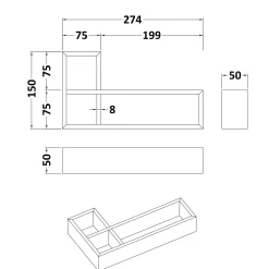 Bamboo 274mm Drawer Organiser