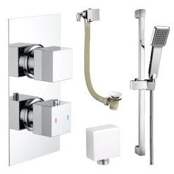 Barnaby Concealed Shower Valve, Slide Rail Kit & Overflow Bath Filler