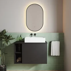 Billy LED Illuminated Oval Framed Mirror with Demister Pad & Colour Change Lights - 500 x 800mm