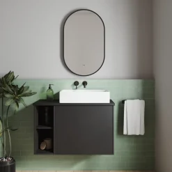 Billy LED Illuminated Oval Framed Mirror with Demister Pad & Colour Change Lights - 500 x 800mm