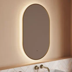 Billy LED Illuminated Oval Framed Mirror with Demister Pad & Colour Change Lights - 500 x 800mm