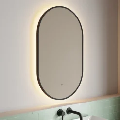 Billy LED Illuminated Oval Framed Mirror with Demister Pad & Colour Change Lights - 500 x 800mm