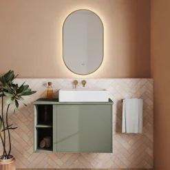 Billy LED Illuminated Oval Framed Mirror with Demister Pad & Colour Change Lights - 500 x 800mm