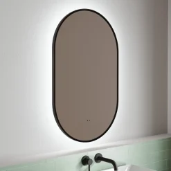 Billy LED Illuminated Oval Framed Mirror with Demister Pad & Colour Change Lights - 500 x 800mm