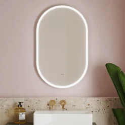 Billy LED Illuminated Oval Mirror with Demister Pad & Colour Change Lights - 500 x 800mm