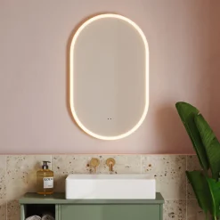 Billy LED Illuminated Oval Mirror with Demister Pad & Colour Change Lights - 500 x 800mm