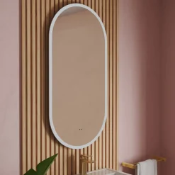 Billy LED Illuminated Oval Mirror with Demister Pad & Colour Change Lights - 500 x 1000mm