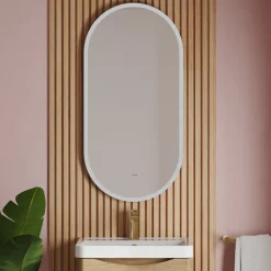 Billy LED Illuminated Oval Mirror with Demister Pad & Colour Change Lights - 500 x 1000mm