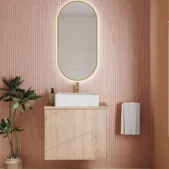 Billy LED Oval Framed Mirror with Demister Pad & Colour Change Lights - 500 x 1000mm