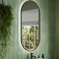 Billy LED Oval Framed Mirror with Demister Pad & Colour Change Lights - 500 x 1000mm