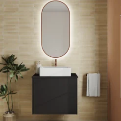 Billy LED Oval Framed Mirror with Demister Pad & Colour Change Lights - 500 x 1000mm