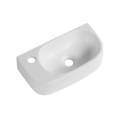 Billy Matt White Wall Hung Curved Cloakroom Basin - 400 x 215mm