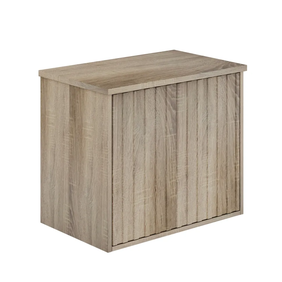 Billy 600mm Wall Hung Vanity Unit with Fluted Drawer Front & Countertop