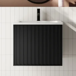 Billy 600mm Wall Hung Vanity Unit with Fluted Drawer Front & Basin