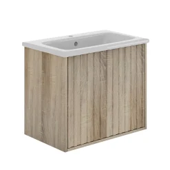 Billy 600mm Wall Hung Vanity Unit with Fluted Drawer Front & Basin