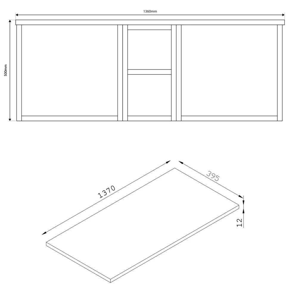 Billy 1400mm Wall Hung Vanity Unit with Fluted Drawer Front & Marble Sintered Stone Worktop