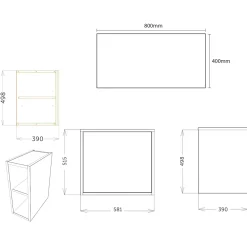 Billy 800mm Wall Hung Vanity Unit & Countertop