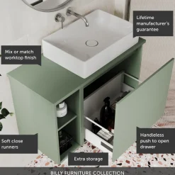 Billy 800mm Wall Hung Vanity Unit & Countertop