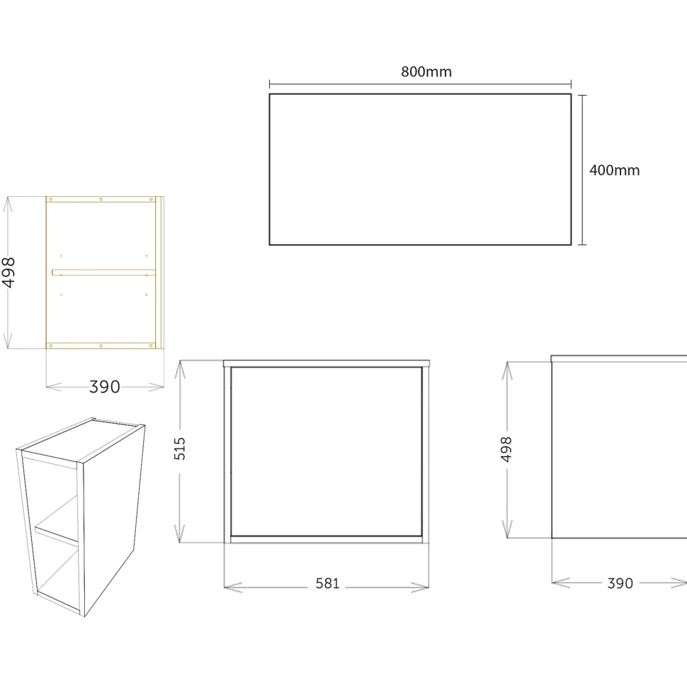 Billy 800mm Wall Hung Vanity Unit & Countertop