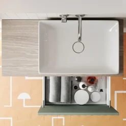 Billy 800mm Wall Hung Vanity Unit with Fluted Drawer Front & Countertop