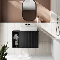 Billy 800mm Wall Hung Vanity Unit with Fluted Drawer Front & Countertop