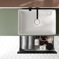 Billy 800mm Wall Hung Vanity Unit with Fluted Drawer Front & Countertop