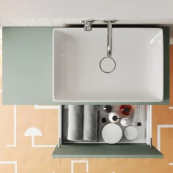 Billy 800mm Wall Hung Vanity Unit with Fluted Drawer Front & Countertop