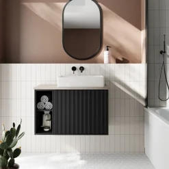 Billy 800mm Wall Hung Vanity Unit with Fluted Drawer Front & Countertop