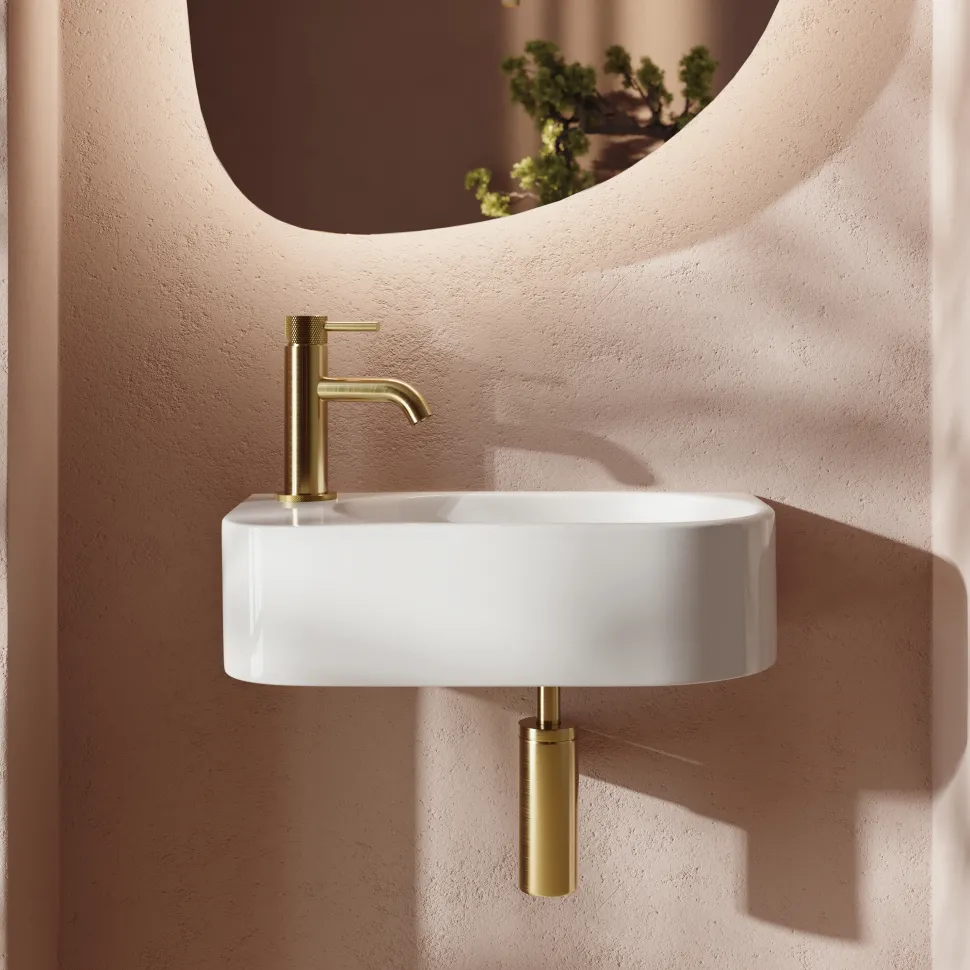 Billy Wall Hung Curved Cloakroom Basin - 400 x 215mm