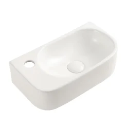 Billy Wall Hung Curved Cloakroom Basin - 400 x 215mm