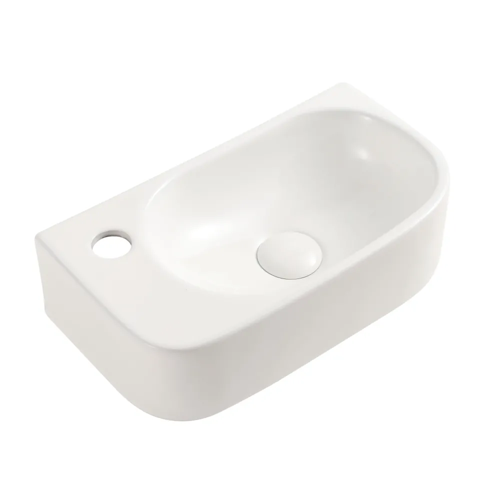 Billy Wall Hung Curved Cloakroom Basin - 400 x 215mm