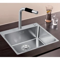 Blanco Andano 1 Bowl Inset Satin Polish Stainless Steel Kitchen Sink & Waste - 540 x 500mm