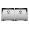 Blanco Andano Double Bowl Undermount Satin Polish Stainless Steel Kitchen Sink & Waste - 865 x 440mm