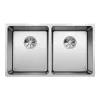 Blanco Andano Double Bowl Undermount Satin Polish Stainless Steel Kitchen Sink & Waste - 745 x 440mm