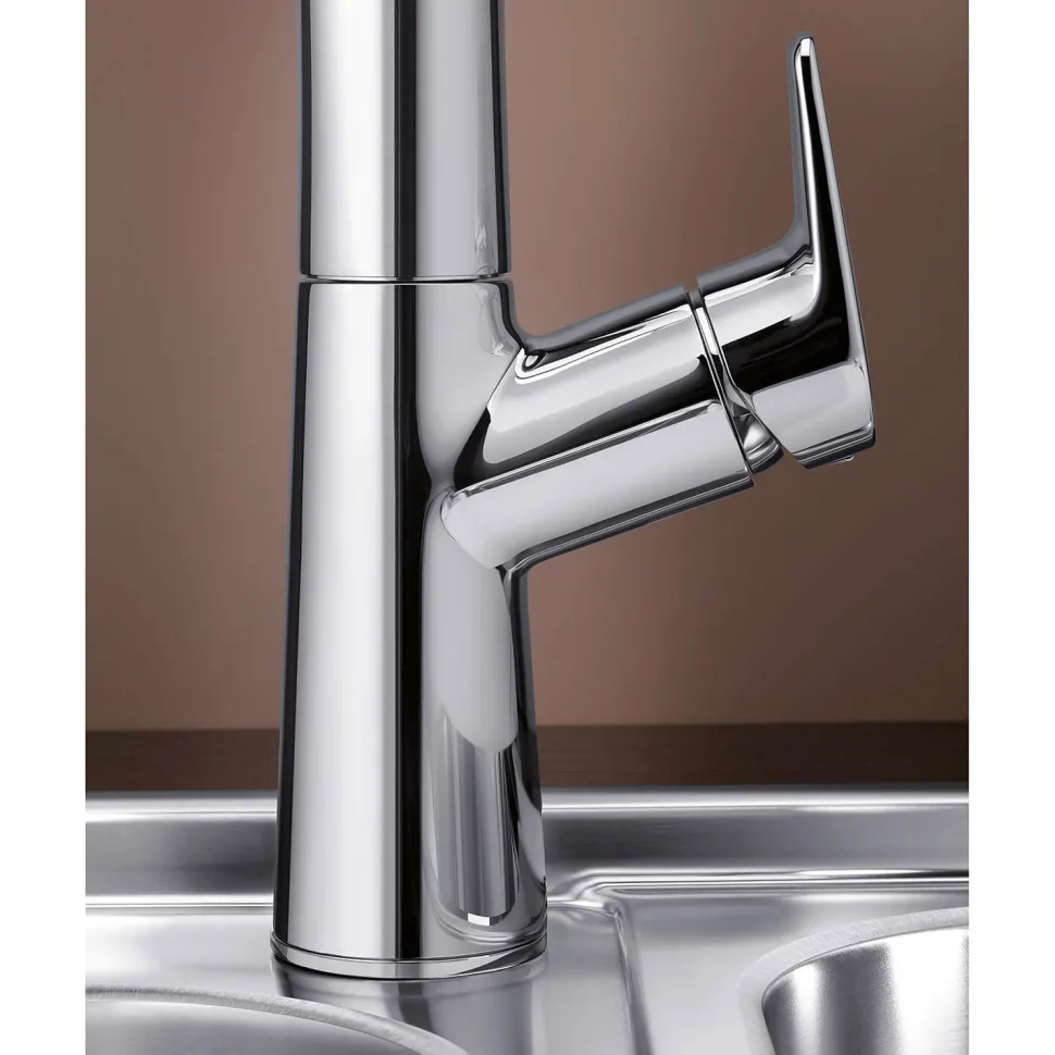 Blanco Avona-S Single Lever Chrome Mono Pull Out Kitchen Mixer Tap