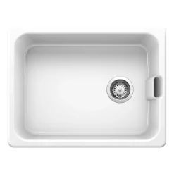 Blanco Belfast Crystal Gloss White Ceramic Kitchen Sink & Waste - 595 x 455mm