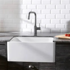 Blanco Belfast Crystal Gloss White Ceramic Kitchen Sink & Waste - 595 x 455mm
