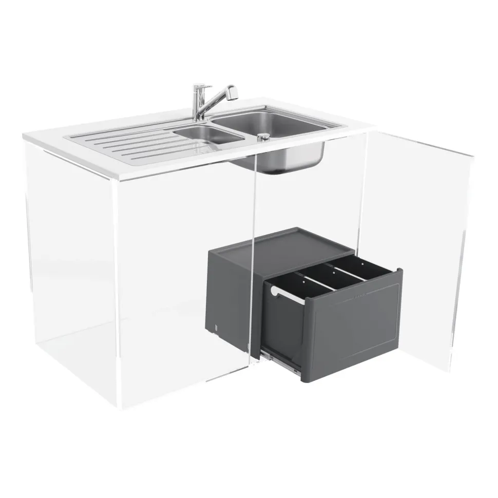 Blanco Botton Pro 39 litre 3 Container Waste Organiser for 600mm Kitchen Cabinets